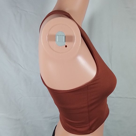 Girls' Shelf Bra Tank Top-Crop Top-Toasted Cinnamon-Various Sizes-New with Tags - Picture 2 of 4